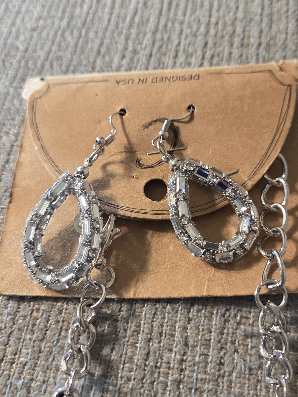 Silver Crystal Multi-Strand Statement Necklace by - Picture 5 of 6